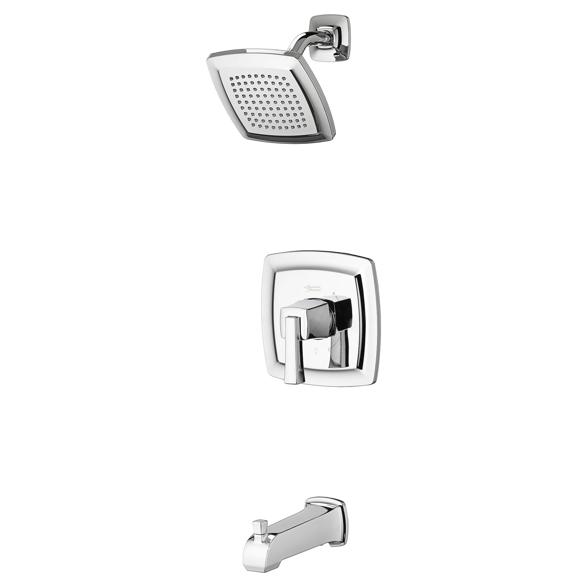 Townsend 25 gpm 95L min Tub and Shower Trim Kit With Rain Showerhead Double Ceramic Pressure Balance Cartridge With Lever Handle CHROME